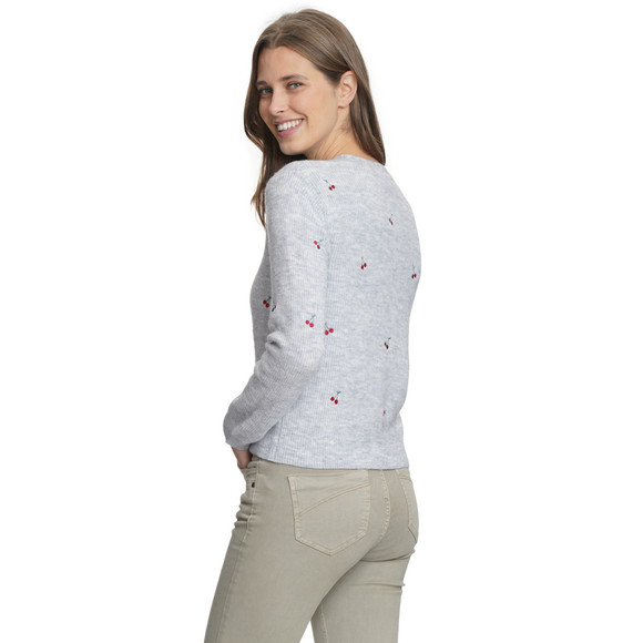 Damen Strickjacke mit Kirsch-Stickerei