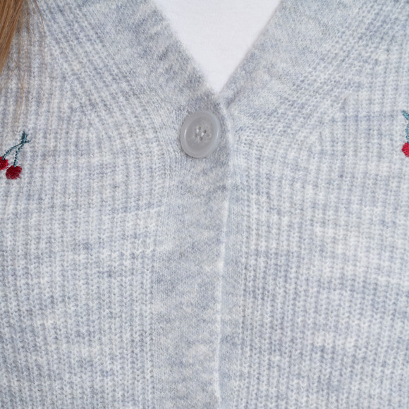 Damen Strickjacke mit Kirsch-Stickerei