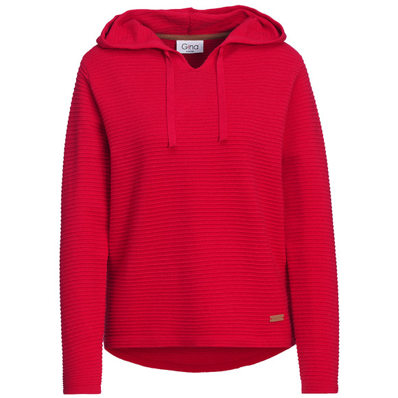 Damen Strickhoodie gerippt