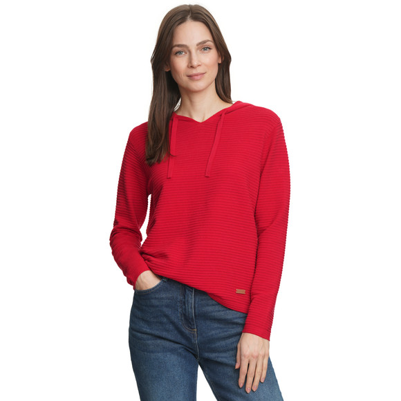 Damen Strickhoodie gerippt
