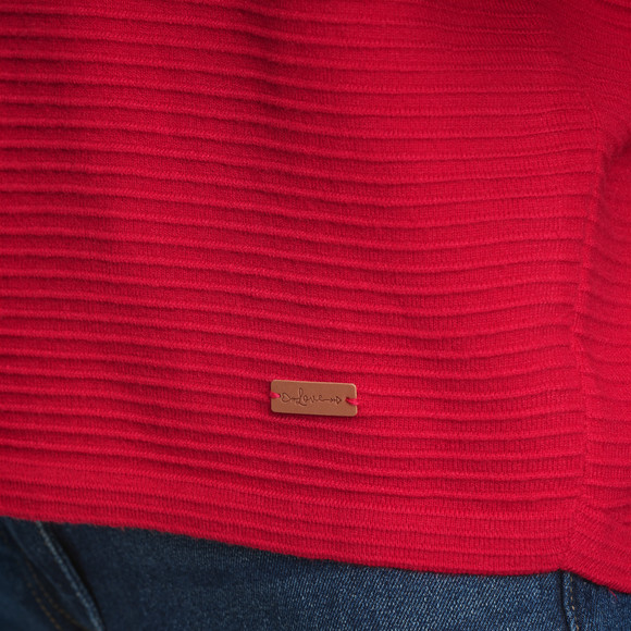 Damen Strickhoodie gerippt