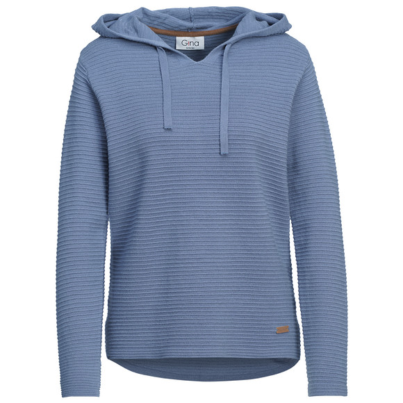 Damen Strickhoodie gerippt