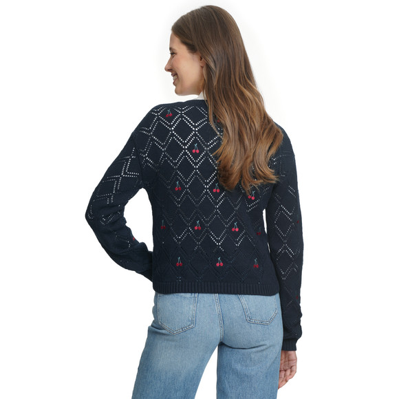 Damen Strickpullover mit Häkel-Muster