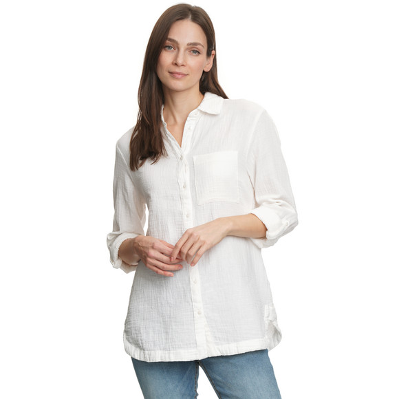 Damen Musselin-Bluse unifarben