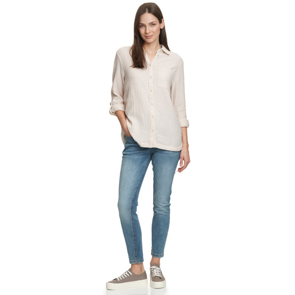 Damen Musselin-Bluse unifarben