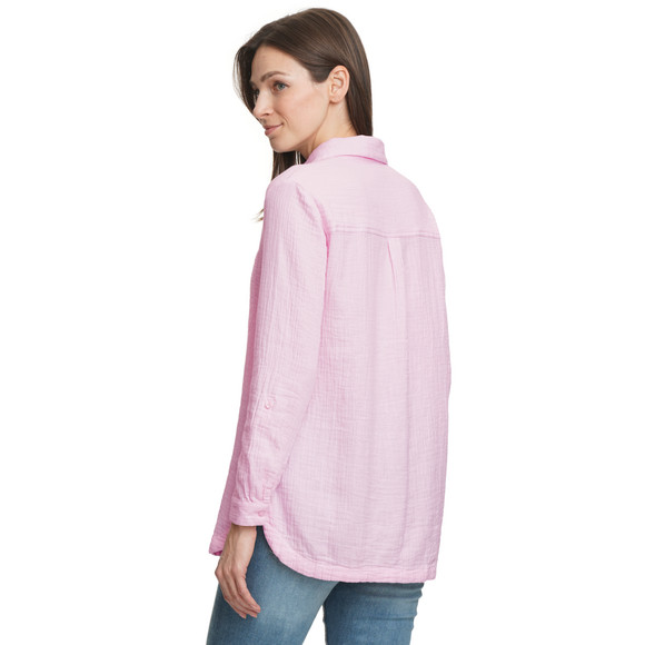 Damen Musselin-Bluse unifarben