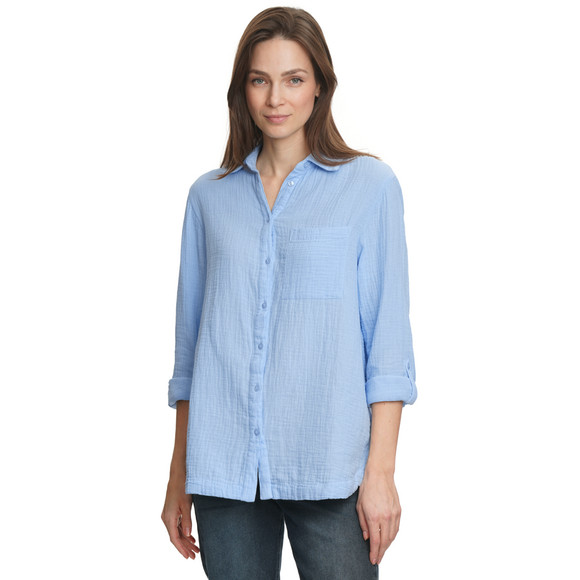 Damen Musselin-Bluse unifarben