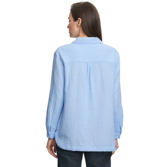 Damen Musselin-Bluse unifarben