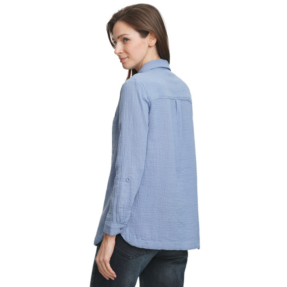 Damen Musselin-Bluse unifarben