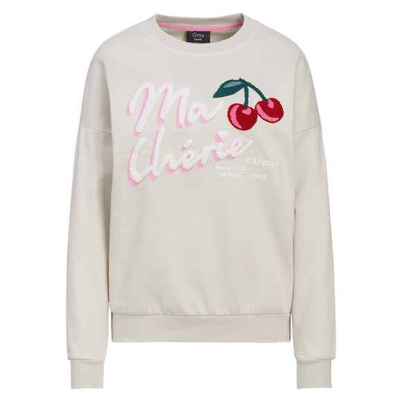 Damen Sweatshirt mit Frottee-Applikation