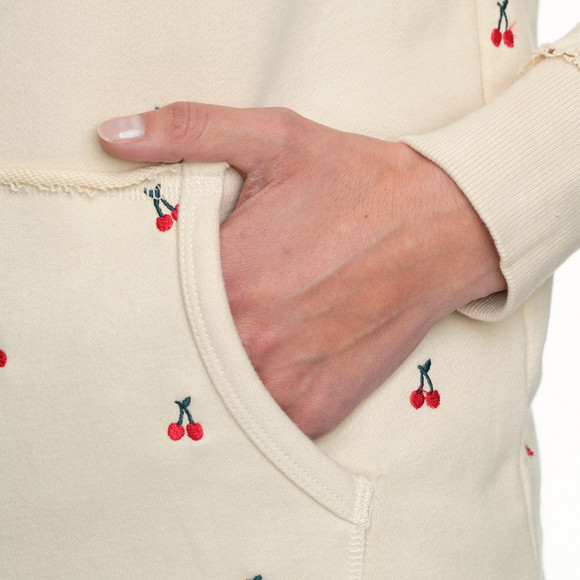 Damen Hoodie mit Allover-Stickerei