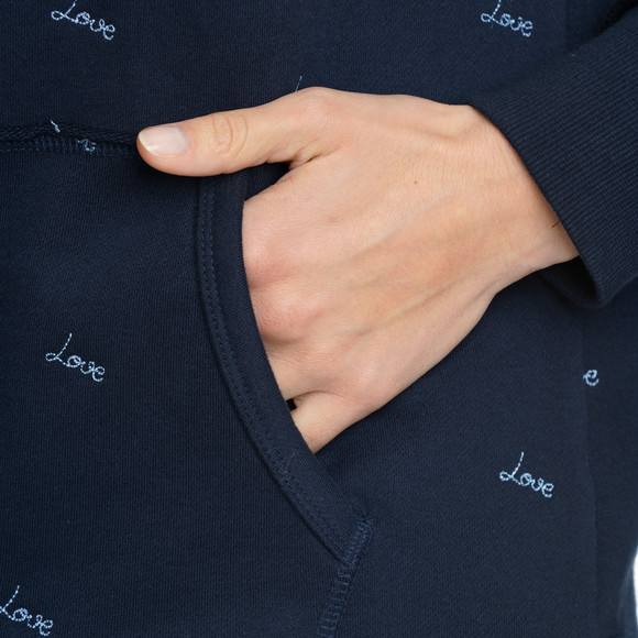 Damen Hoodie mit Allover-Stickerei