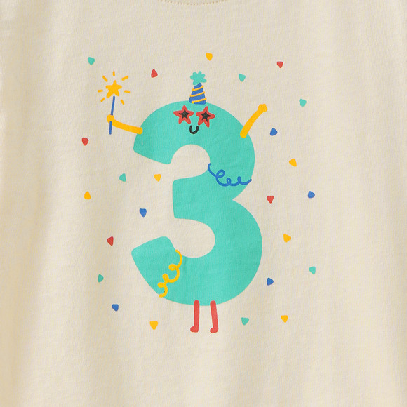 Kinder T-Shirt mit Geburtstagszahl 3