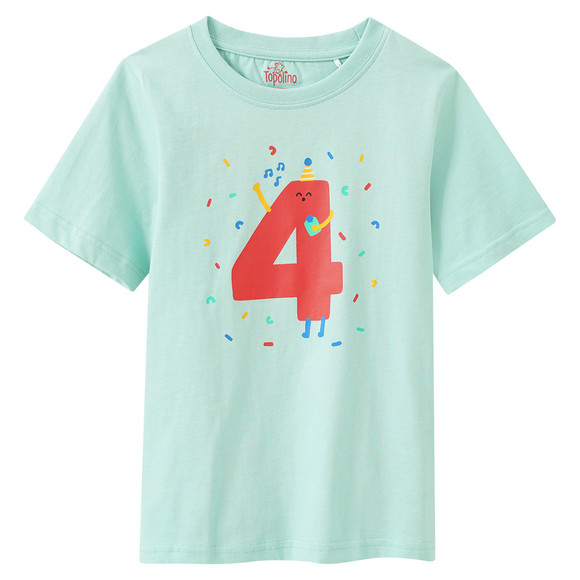 Kinder T-Shirt mit Geburtstagszahl 4