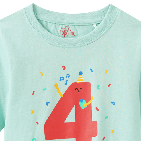 Kinder T-Shirt mit Geburtstagszahl 4