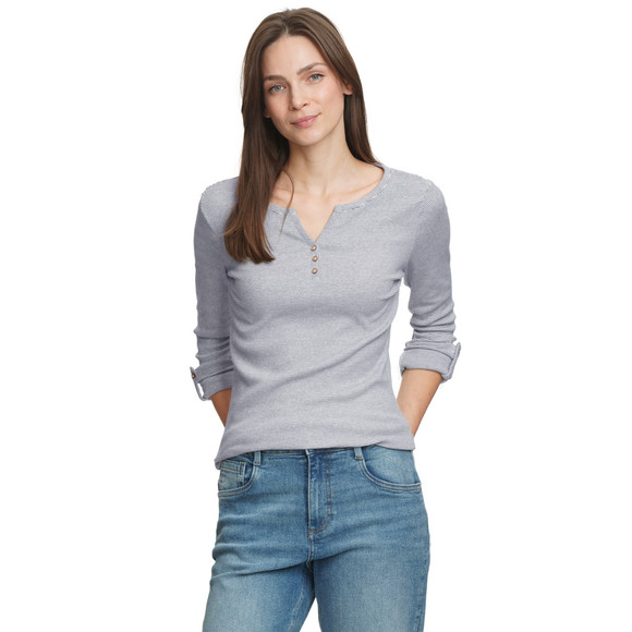 Damen Langarmshirt mit feinen Streifen