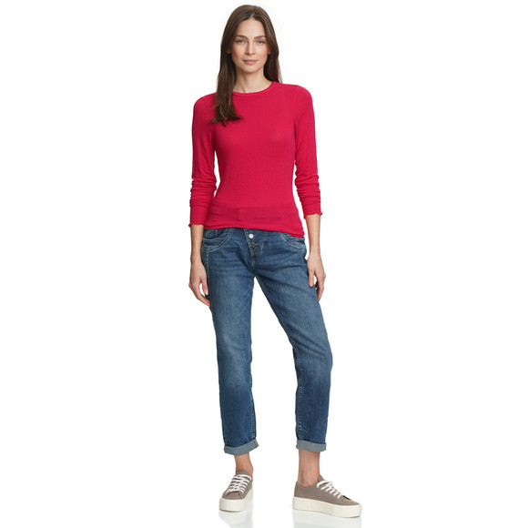 Damen Langarmshirt mit Wellenbündchen