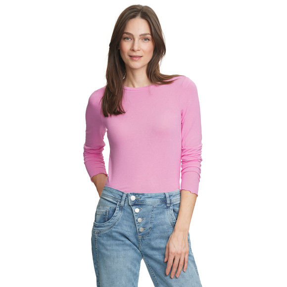 Damen Langarmshirt mit Wellenbündchen