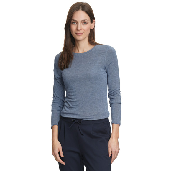Damen Langarmshirt mit Wellenbündchen