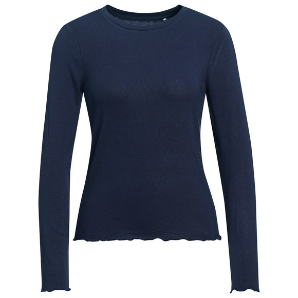 Damen Langarmshirt mit Wellenbündchen