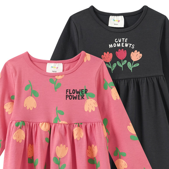 2 Mädchen Kleider mit Prints