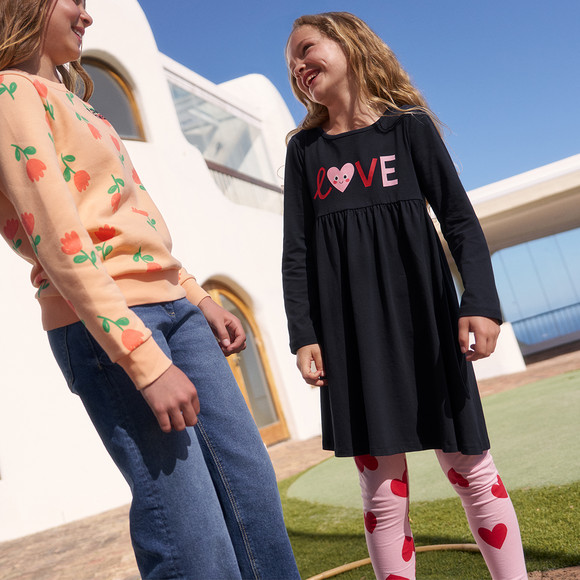 2 Mädchen Kleider mit Prints