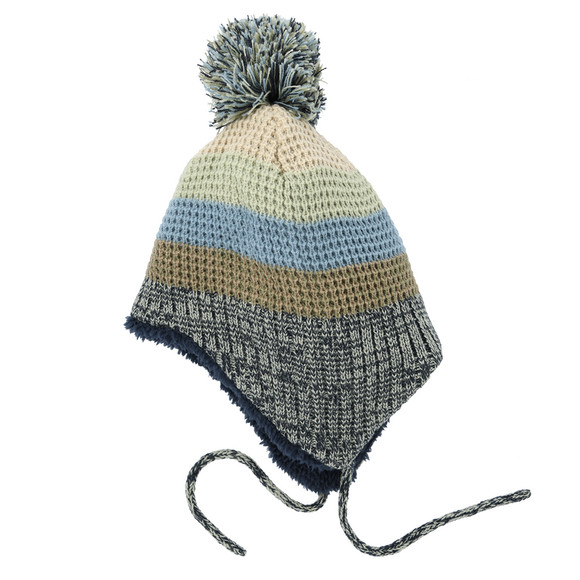 Gebreide babymuts met bobble