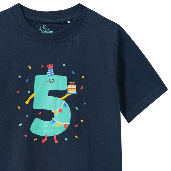 Kinder T-Shirt mit Geburtstagszahl 5