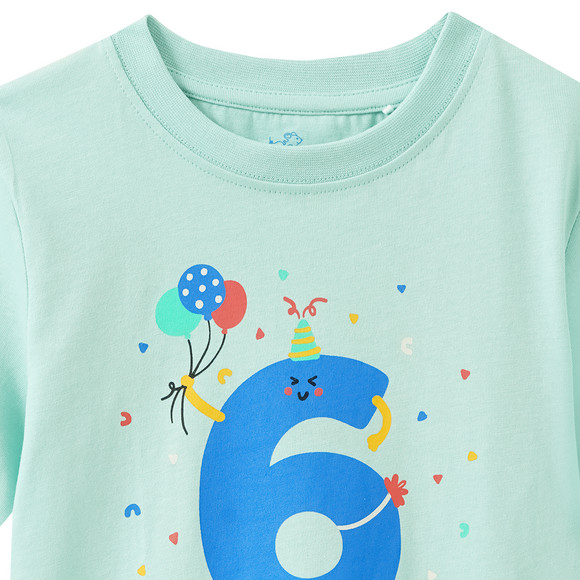 Kinder T-shirt met verjaardagsnummer 6
