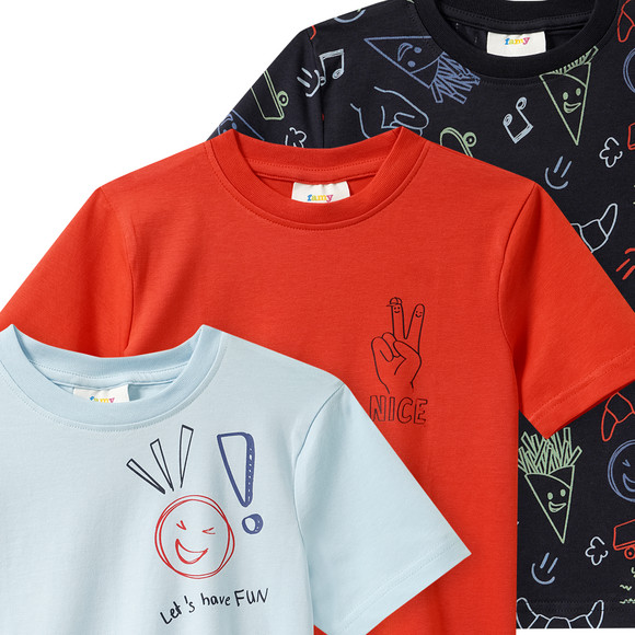 3 Jungen T-Shirts mit Prints