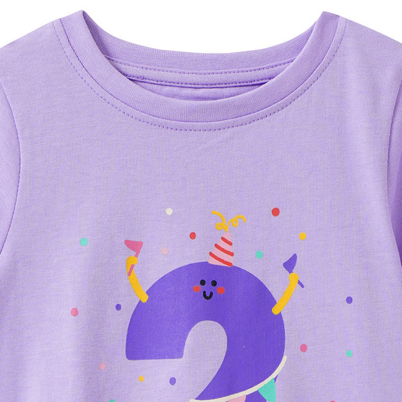 Mädchen T-Shirt mit Geburtstagszahl 2