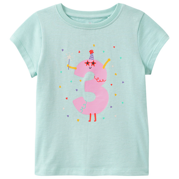 Mädchen T-Shirt mit Geburtstagszahl 3