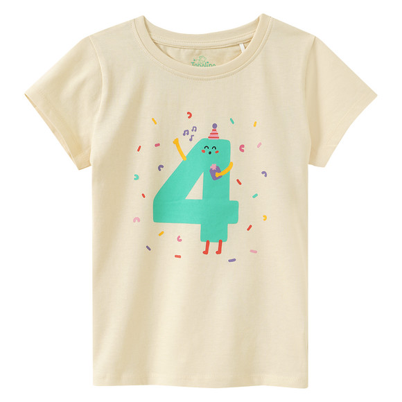 Meisjes T-shirt met verjaardagsnummer 4