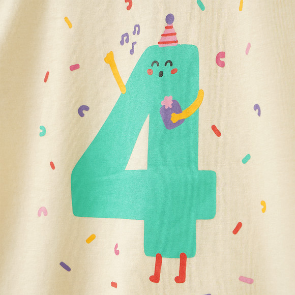 Meisjes T-shirt met verjaardagsnummer 4