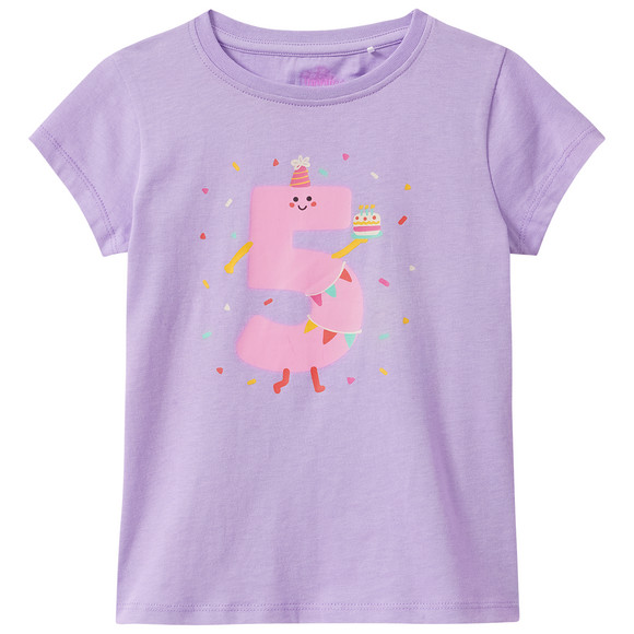 Mädchen T-Shirt mit Geburtstagszahl 5