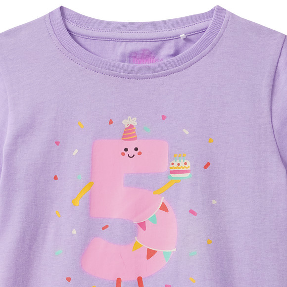 Mädchen T-Shirt mit Geburtstagszahl 5