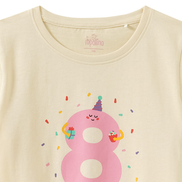 Mädchen T-Shirt mit Geburtstagszahl 8