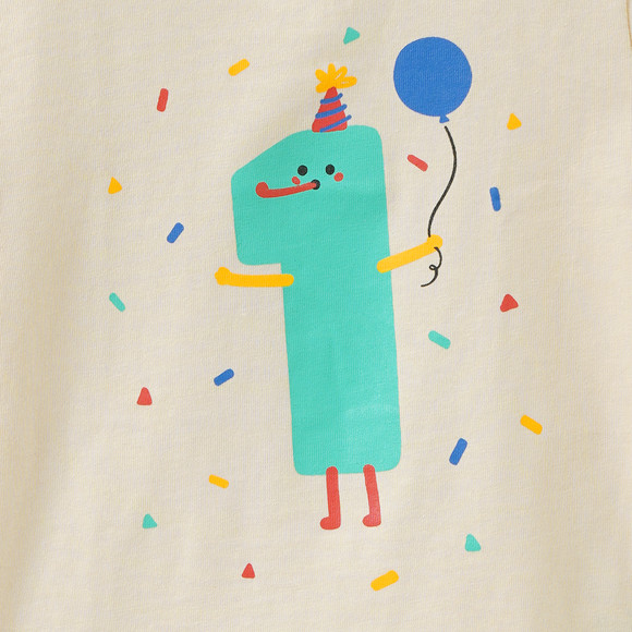 Baby T-Shirt mit Geburtstagszahl 1