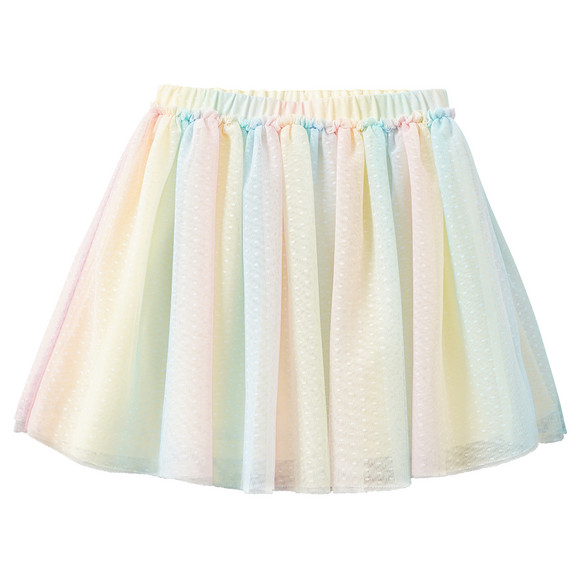 Mädchen Tüllrock mit Farbverlauf hellgelb / bunt