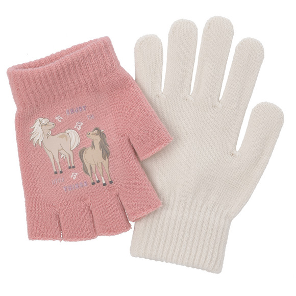 2 Paar Mädchen Handschuhe mit Motiv