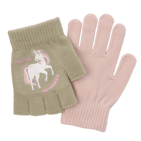 2 Paar Mädchen Handschuhe mit Motiv