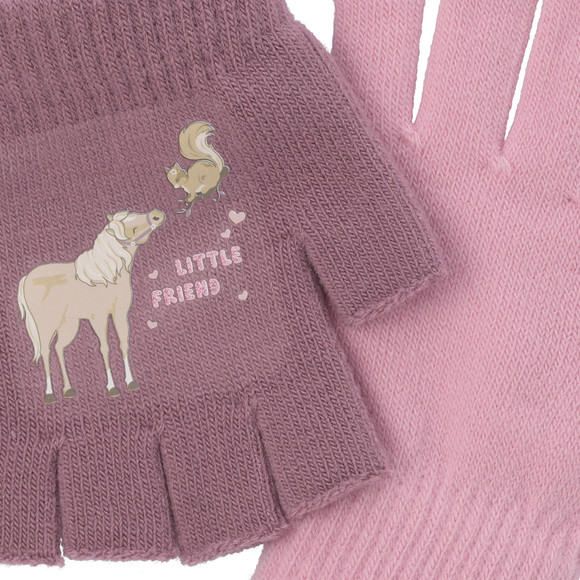 2 Paar Mädchen Handschuhe mit Motiv