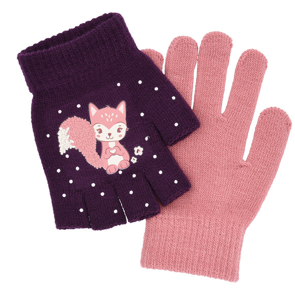 2 Paar Mädchen Handschuhe mit Motiv