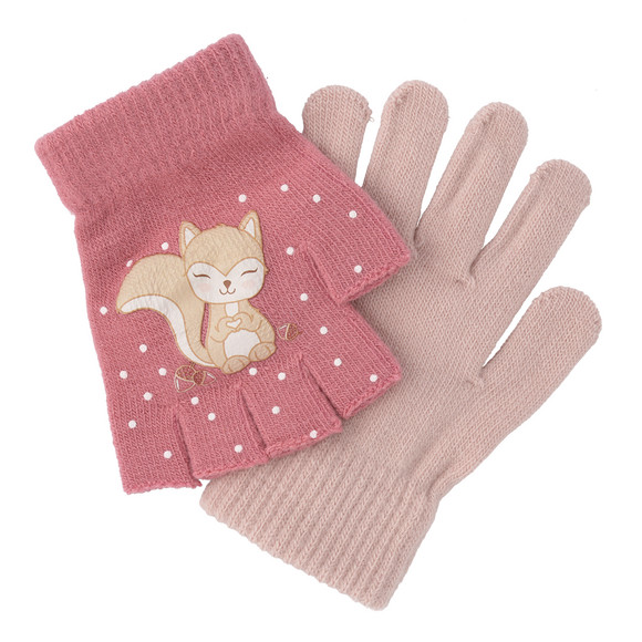 2 paar Meisjes Handschoenen met motief