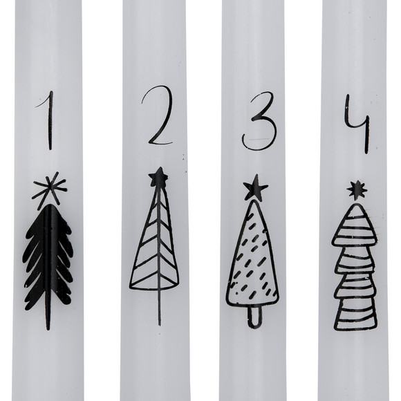 4 Stabkerzen im weihnachtlichen Design