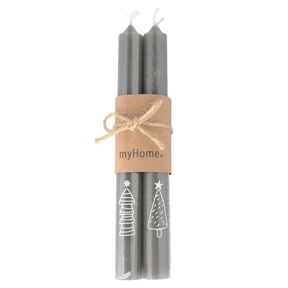 4 Stabkerzen im weihnachtlichen Design