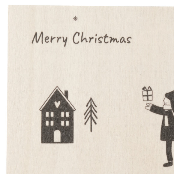 Weihnachts-Postkarte aus Holz