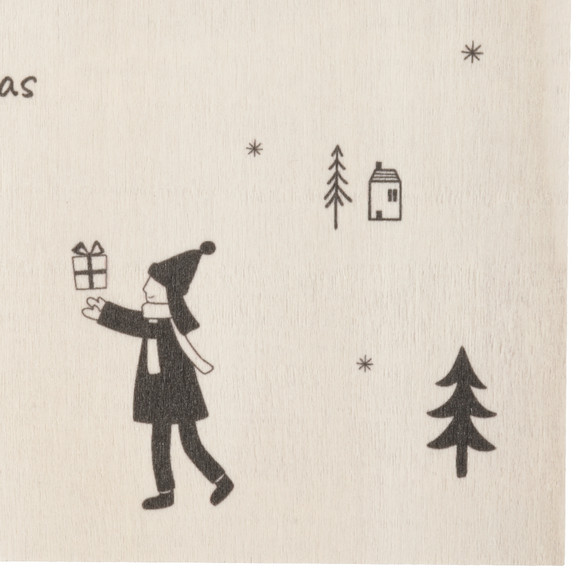 Weihnachts-Postkarte aus Holz