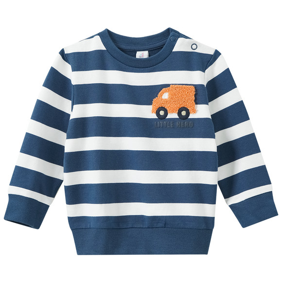 Baby Sweatshirt mit Applikation dunkelblau / weiss
