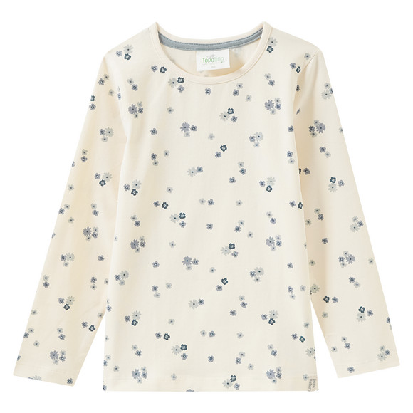 2 Mädchen Langarmshirts mit Blümchen